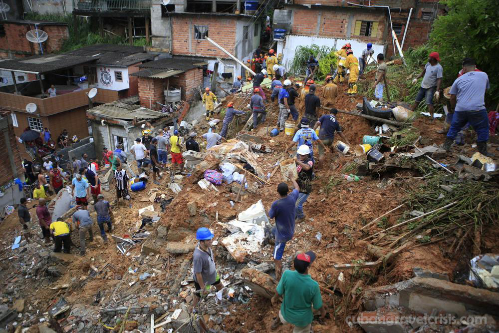 Rain fed landslides คร่าชีวิตชาวบราซิล ดินถล่มและน้ำท่วมที่เกิดจากฝนตกหนัก คร่าชีวิตผู้คนไปอย่างน้อย 19 คนในรัฐที่มีประชากรมากที่สุด
